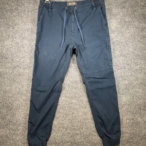 DU/ER T2X Slim Fit Jogger Pants Mens 33x29 Navy Blue Drawstring Elastic Cuff
